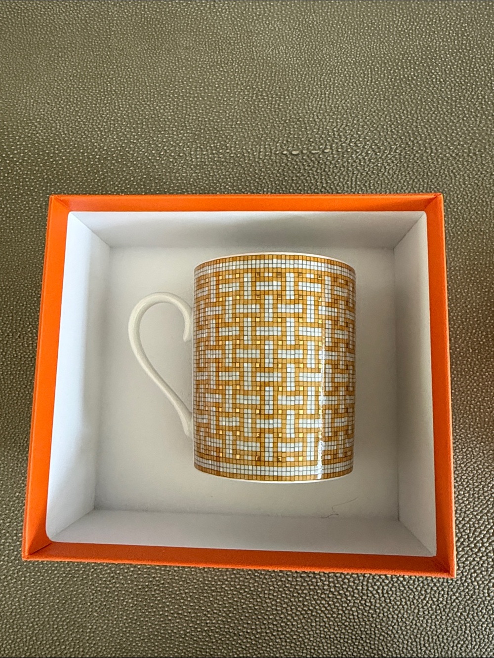 Like New Hermes Mosaic Porcelain Mug (with box)